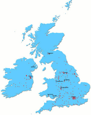 Map of GDS UK customers